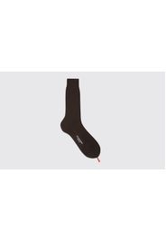 Socken Dark Brown Cotton Calf Socks Baumwolle