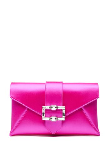 The Loveletter Shine Buckle Clutch - Frau  Flamingo/clear One Size