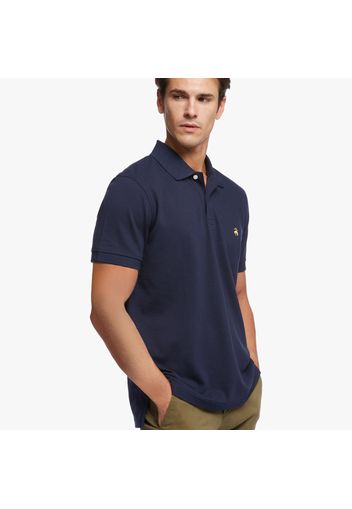 Slim Fit kurze Ärmel Piqué-Polohemd - male Marineblau L