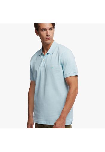 Slim Fit kurze Ärmel Piqué-Polohemd - male Hellblau L