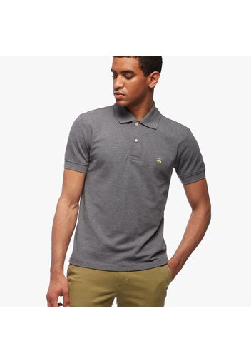 Slim Fit kurze Ärmel Supima-Baumwolle Polohemd - male Grau L