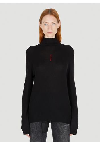 Logo Jacquard Roll Neck Sweater - Frau Strick M