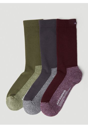 Pack Of Three Duo-tone Socks - Mann Socken One Size