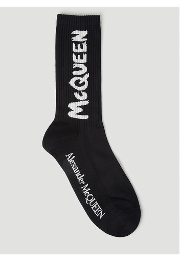 Graffiti Logo Print Socks - Mann Socken M