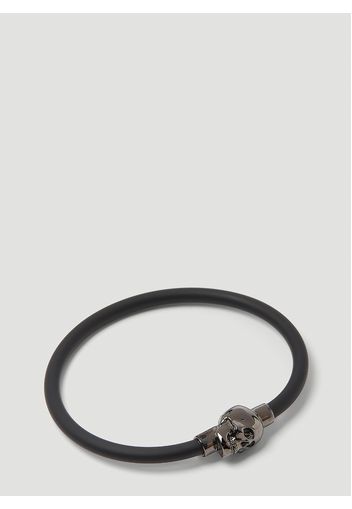 Rubber Cord Skull Bracelet - Mann Schmuck S