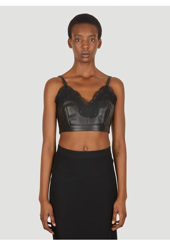 Lace Trim Leather Top - Frau Tops It - 42