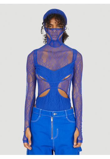 Visceral Lace Masked Bodysuit - Frau Tops S