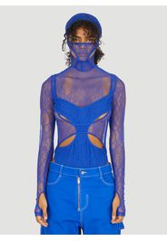 Visceral Lace Masked Bodysuit - Frau Tops S