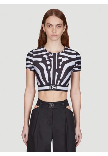 Zebra Print Cropped Top - Frau Tops It - 44