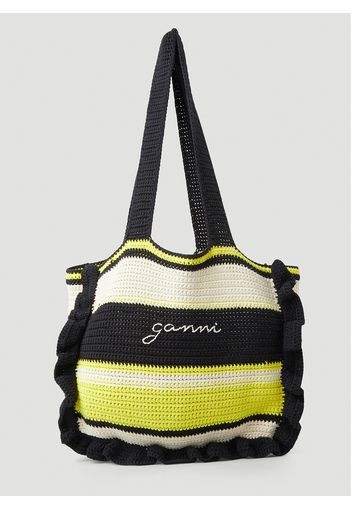 Crochet Stripe Tote Bag - Frau Shopper One Size