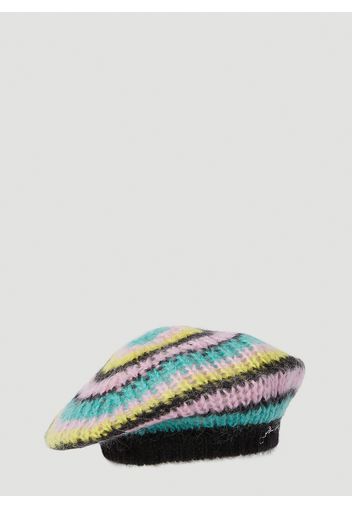 Striped Mohair Beret - Frau Hats One Size