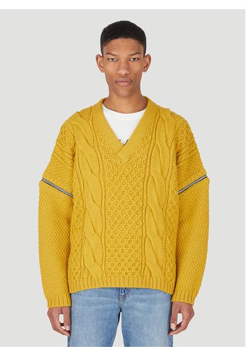 Zip Sleeve Sweater - Mann Strick S