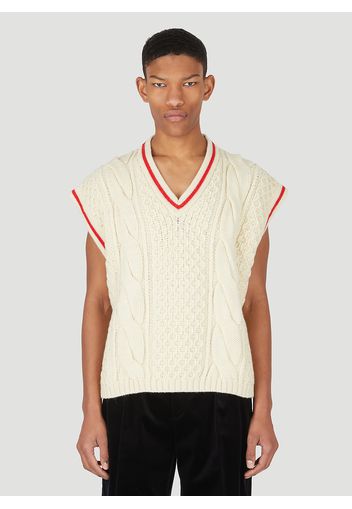 Cable Knit Sleeveless Sweater - Mann Strick M