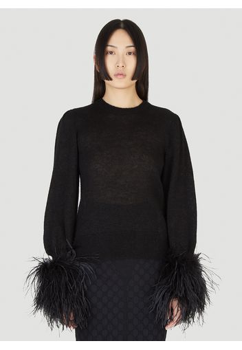 Feather Cuff Crew Sweater - Frau Strick S