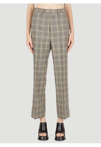 Cropped Check Pants - Frau Hosen It - 38