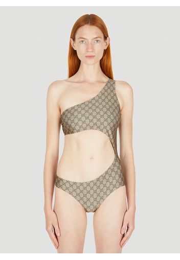 Gg Asymmetric Cut-out Swimsuit - Frau Bademode Xs