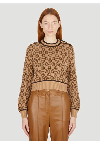 Horsebit Jacquard Sweater - Frau Strick Xs