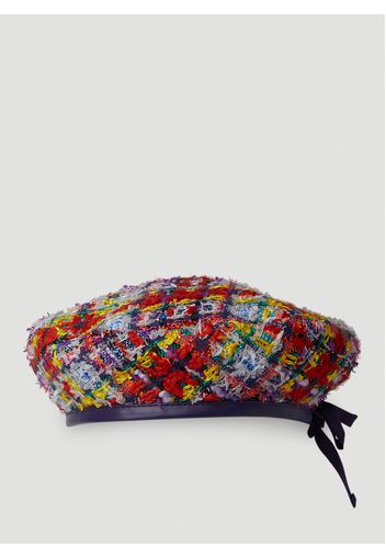 Check Lamé Tweed Beret - Frau Hats S