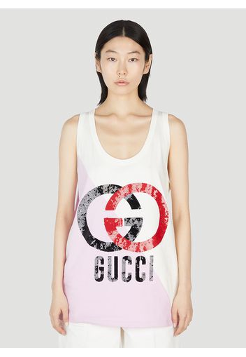 Logo Embellished Tank Top - Frau Tops S