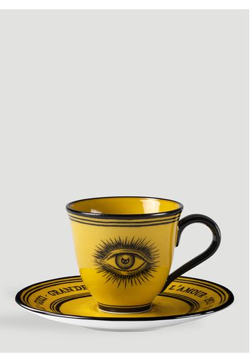 Set Of Two Star Eye Demitasse Cups With Saucers -  Tea&coffee One Size