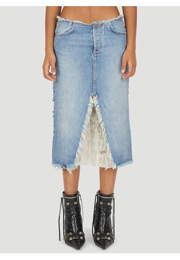 Distressed Denim Skirt - Frau Röcke L