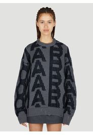 Monogram Distressed Sweater - Frau Sportbekleidung L