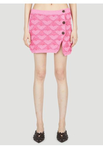 Heart Knit Mini Skirt - Frau Röcke S