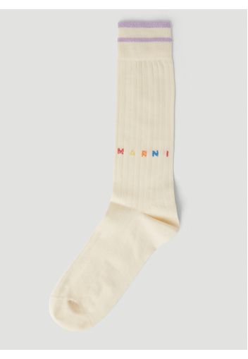 Logo Intarsia Socks - Mann Socken L