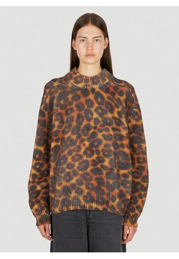 Leopard Print Jumper - Frau Strick Xs