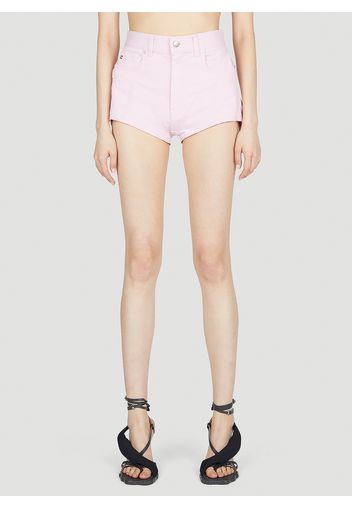 Structured Contrast Panel Denim Shorts - Frau Shorts Fr - 34