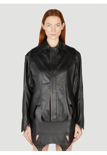 Poison Cut Out Leather Jacket - Frau Jacken M