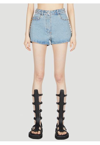 Studded Denim Shorts - Frau Shorts Fr - 34