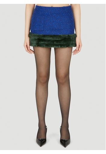 Faux Fur Trim Mini Skirt - Frau Röcke Fr - 38