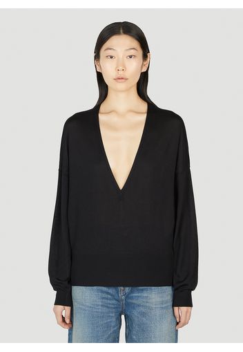 Deep V Knit Top - Frau Strick Xs