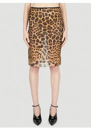 Leopard Print Midi Skirt - Frau Röcke Fr - 34