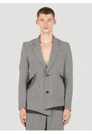 Houndstooth Raw Hem Blazer - Mann Blazers M