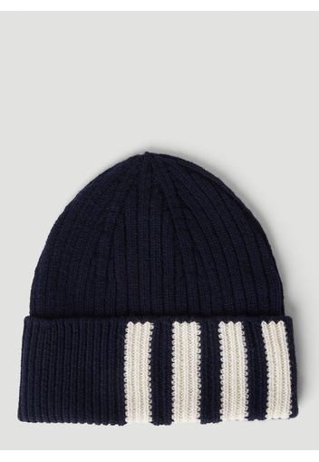 4 Bar Stripe Beanie Hat - Mann Hats One Size