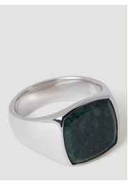 Cushion Green Marble Signet Ring -  Schmuck Fr - 66