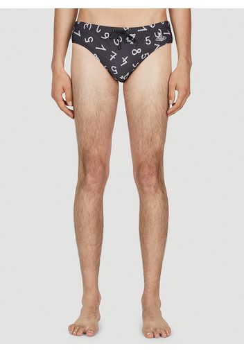 Numerical Print Swim Briefs - Mann Bademode M