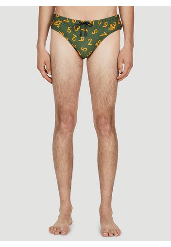 Numerical Print Swim Briefs - Mann Bademode S