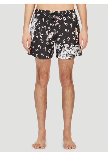 Graphic Print Swim Shorts - Mann Bademode S