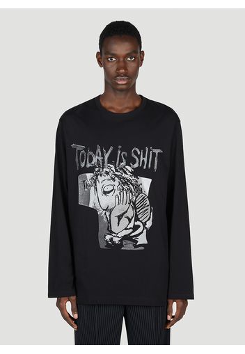 Graphic Print Long Sleeve T-shirt - Mann T-shirts One Size