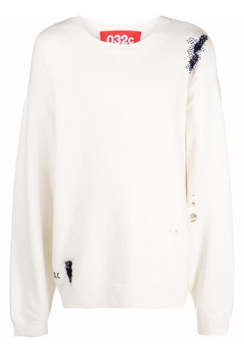 032c logo-embroidered knitted jumper - Toni neutri