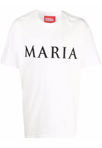 032c Maria slogan-print organic cotton T-shirt - Toni neutri