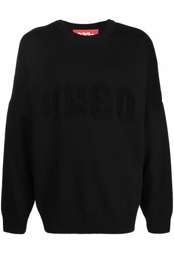 032c logo-embroidered knitted jumper - Nero
