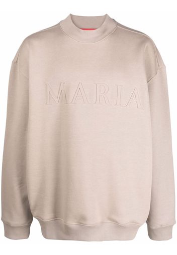 032c Maria-embossed cotton sweatshirt - Toni neutri