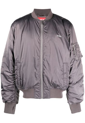 032c chest logo-print bomber jacket - Grigio