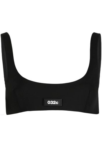 032c logo-patch cropped top - Nero