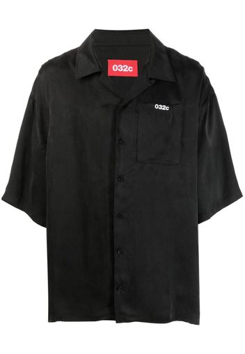 032c logo-print lyocell shirt - Nero