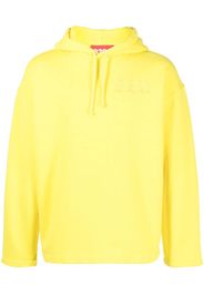 032c logo-embroidered organic cotton hoodie - Giallo